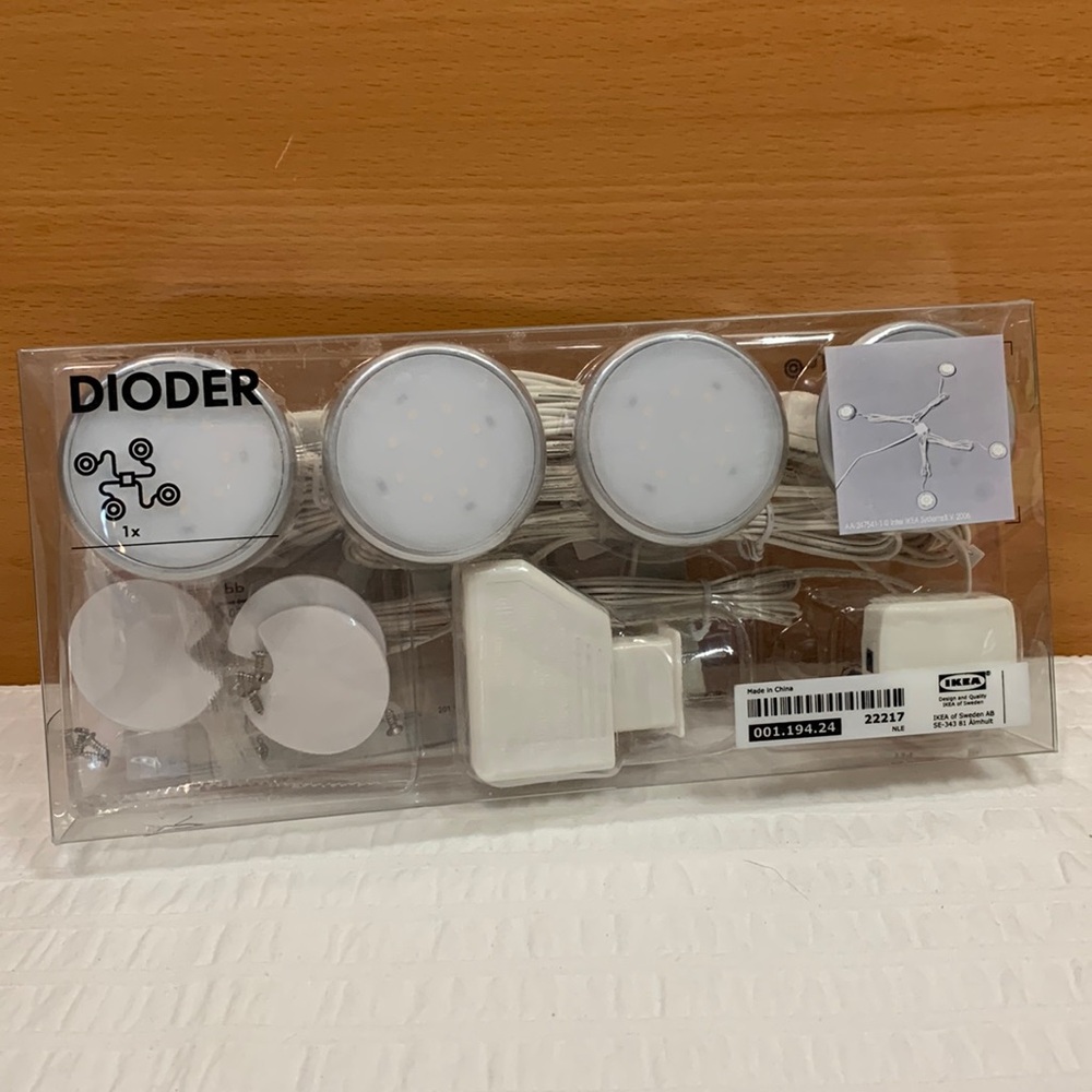 Dioder LED Puck Lights - Set of 4 by IKEA - NEW